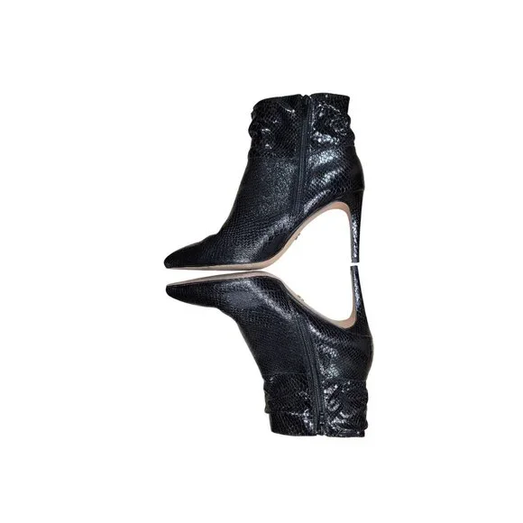 XOXO Womens Taylor Black Snake Print Ankle Boots - Women's 8 - Picture 3 of 10